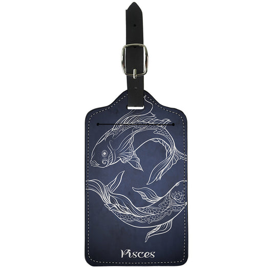 Astrology Pisces Sign Print Luggage Tag