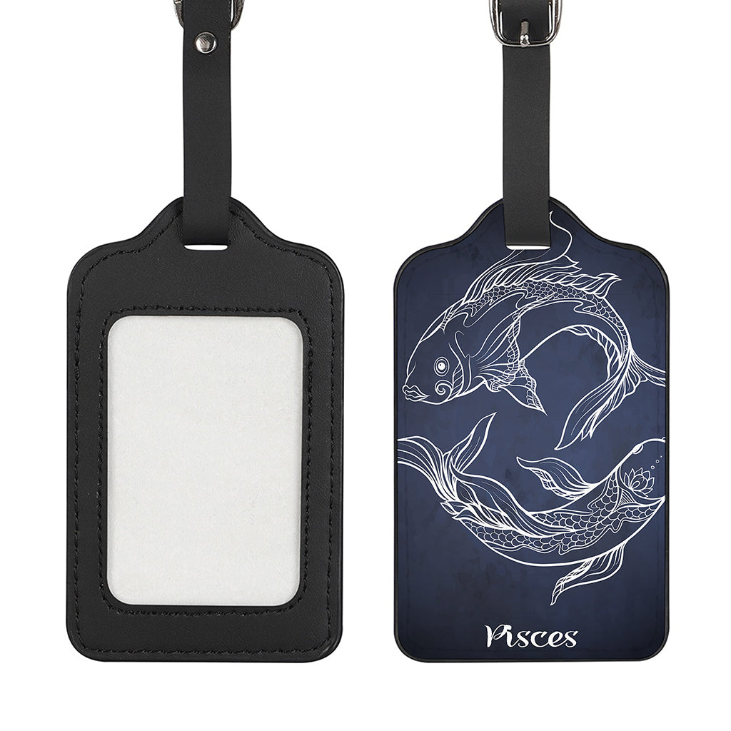 Astrology Pisces Sign Print Luggage Tag