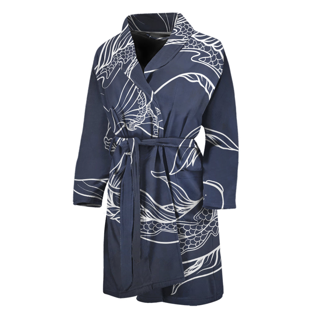 Astrology Pisces Sign Print Men's Bathrobe