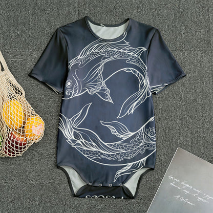 Astrology Pisces Sign Print Men's Bodysuit