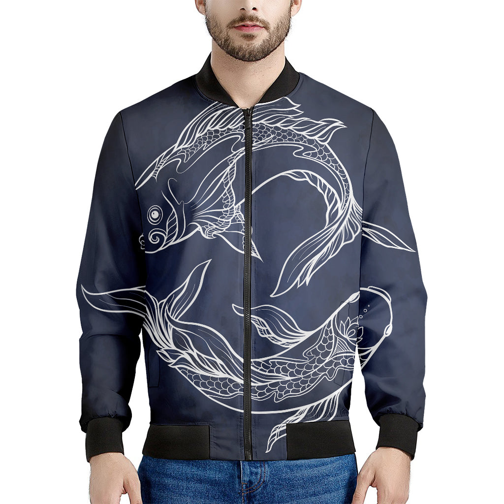 Astrology Pisces Sign Print Men's Bomber Jacket