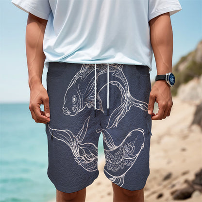 Astrology Pisces Sign Print Men's Cargo Shorts