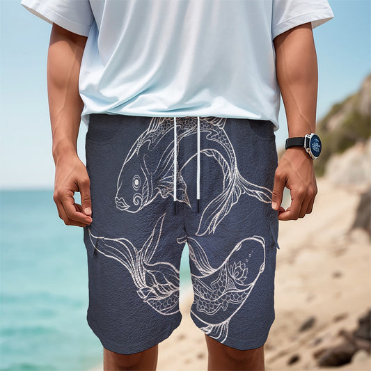 Astrology Pisces Sign Print Men's Cargo Shorts