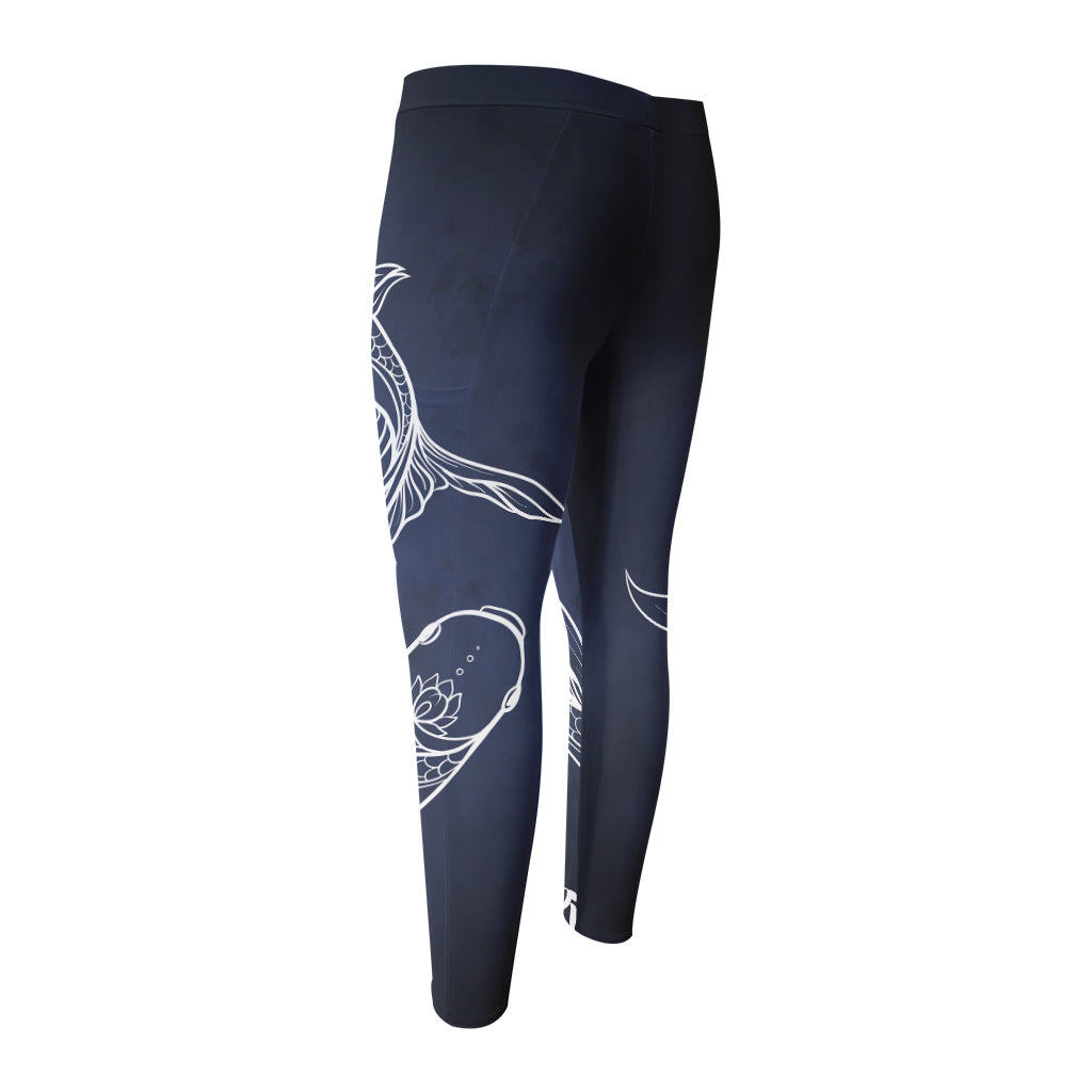 Astrology Pisces Sign Print Men's Compression Pants