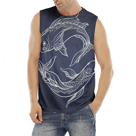 Astrology Pisces Sign Print Men's Fitness Tank Top