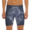 Astrology Pisces Sign Print Men's Long Boxer Briefs