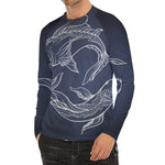 Astrology Pisces Sign Print Men's Long Sleeve Rash Guard