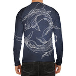 Astrology Pisces Sign Print Men's Long Sleeve Rash Guard
