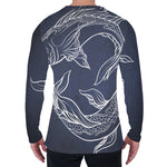 Astrology Pisces Sign Print Men's Long Sleeve T-Shirt