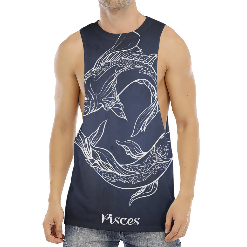 Astrology Pisces Sign Print Men's Muscle Tank Top