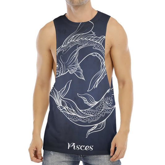 Astrology Pisces Sign Print Men's Muscle Tank Top