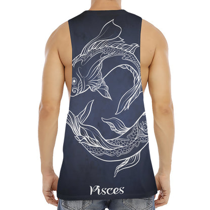 Astrology Pisces Sign Print Men's Muscle Tank Top