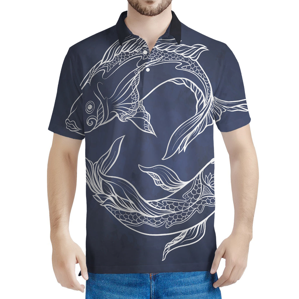 Astrology Pisces Sign Print Men's Polo Shirt