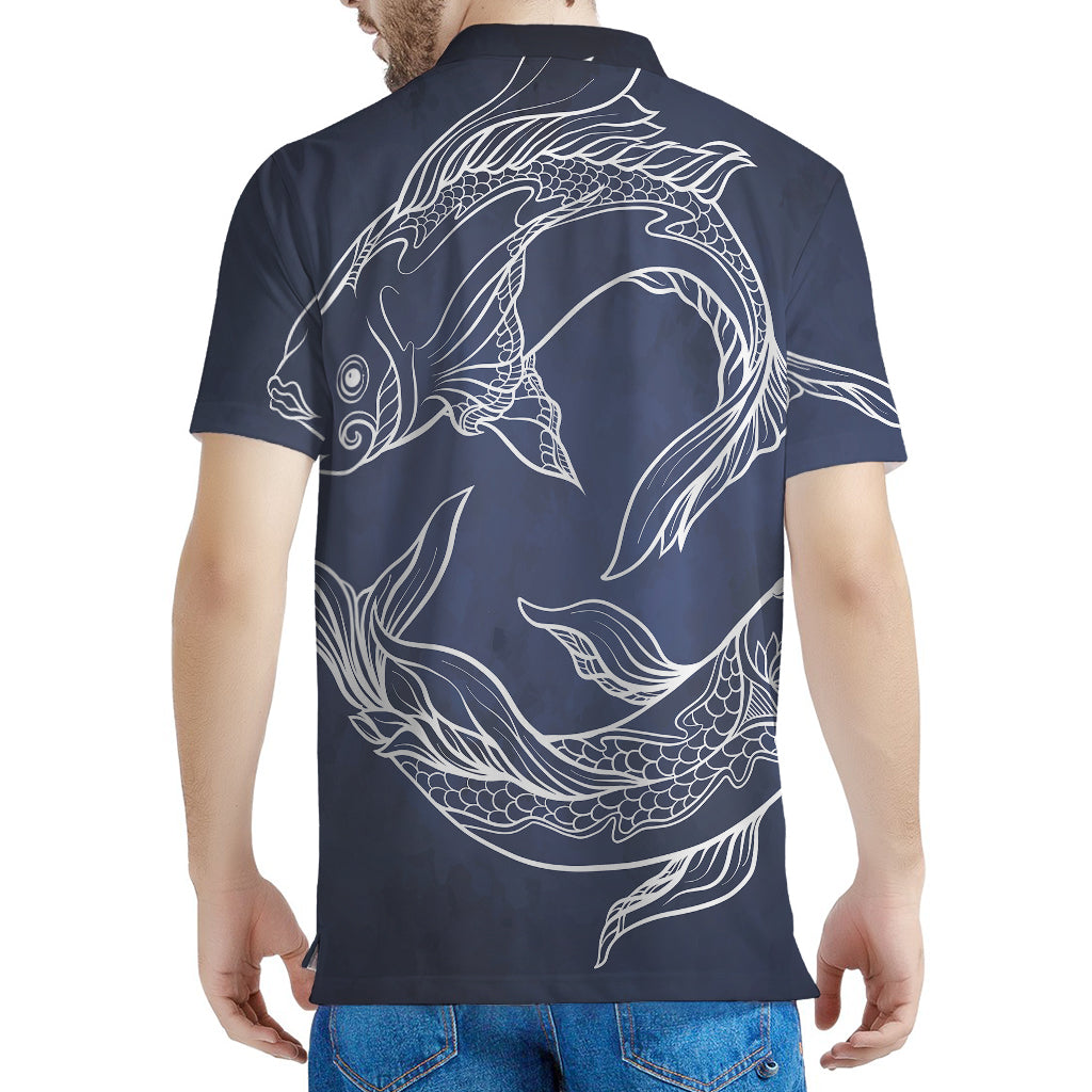 Astrology Pisces Sign Print Men's Polo Shirt