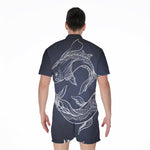 Astrology Pisces Sign Print Men's Rompers