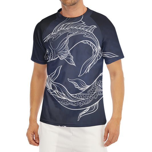 Astrology Pisces Sign Print Men's Short Sleeve Rash Guard