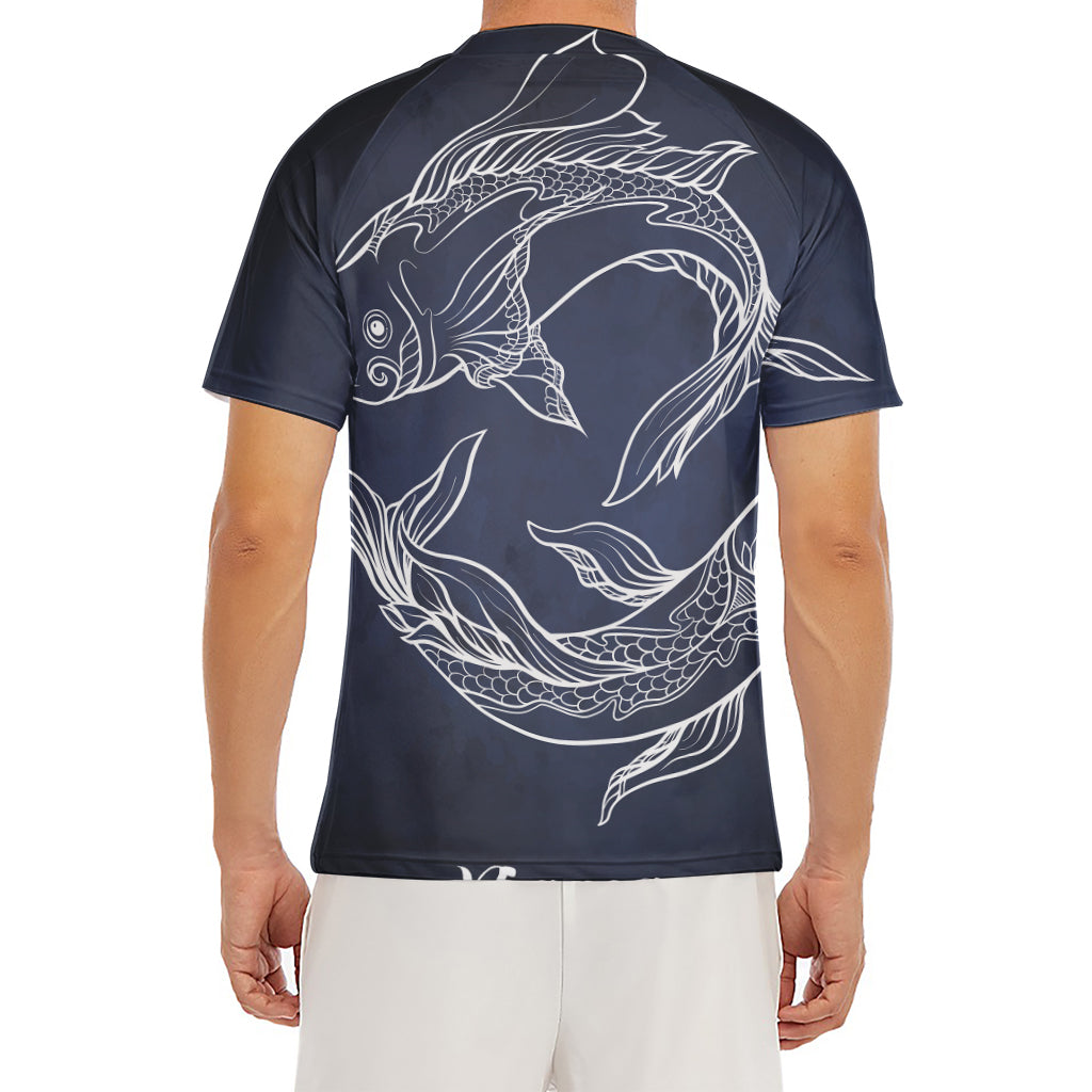 Astrology Pisces Sign Print Men's Short Sleeve Rash Guard
