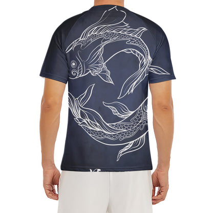 Astrology Pisces Sign Print Men's Short Sleeve Rash Guard