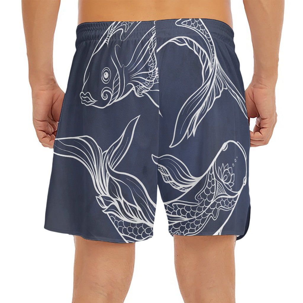 Astrology Pisces Sign Print Men's Split Running Shorts