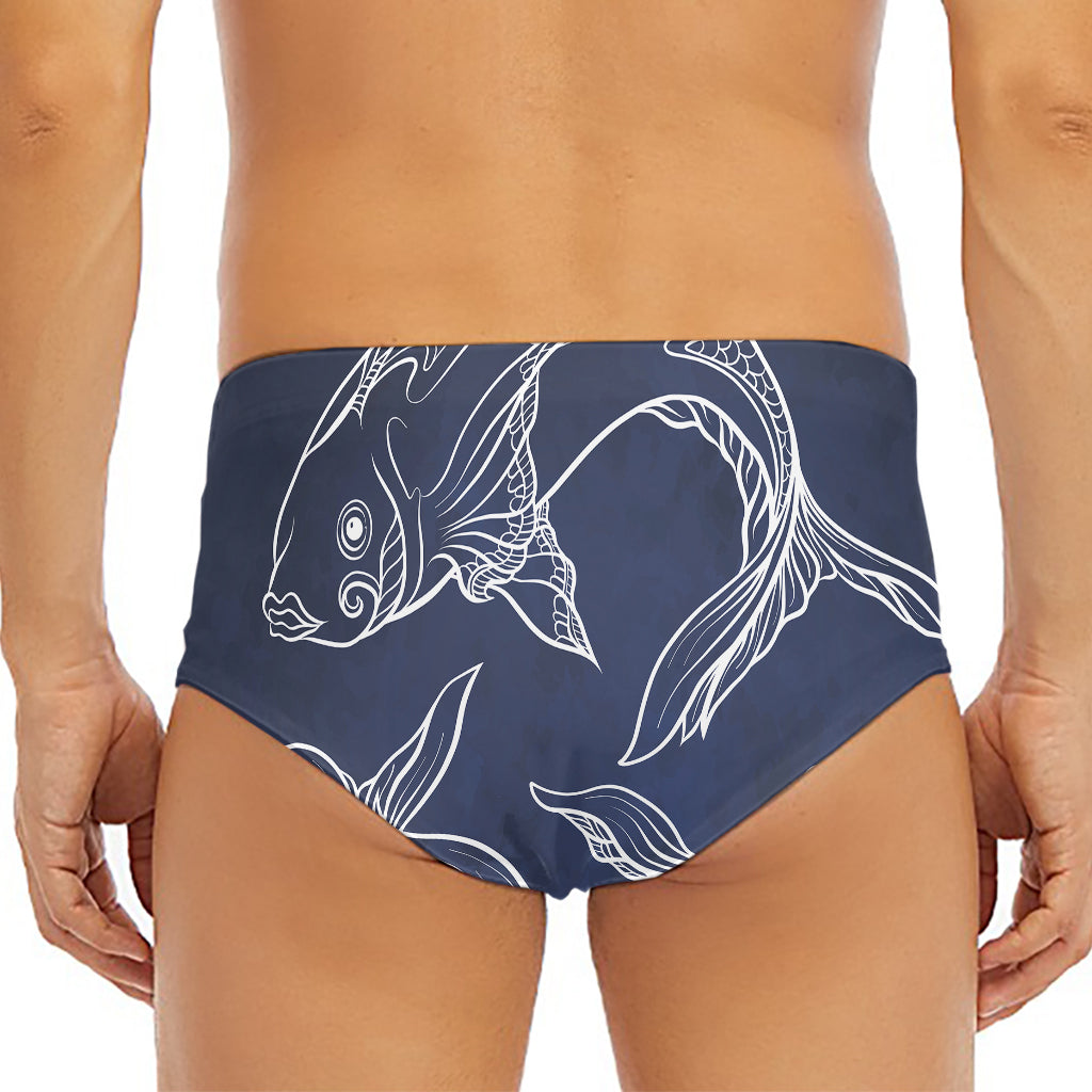 Astrology Pisces Sign Print Men's Triangle Swim Briefs