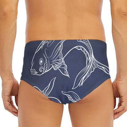 Astrology Pisces Sign Print Men's Triangle Swim Briefs