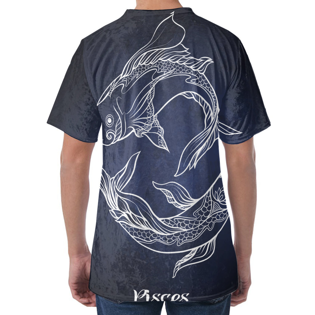 Astrology Pisces Sign Print Men's Velvet T-Shirt