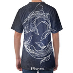 Astrology Pisces Sign Print Men's Velvet T-Shirt