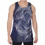 Astrology Pisces Sign Print Men's Velvet Tank Top