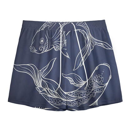 Astrology Pisces Sign Print Mesh Shorts
