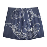 Astrology Pisces Sign Print Mesh Shorts