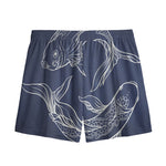 Astrology Pisces Sign Print Mesh Shorts