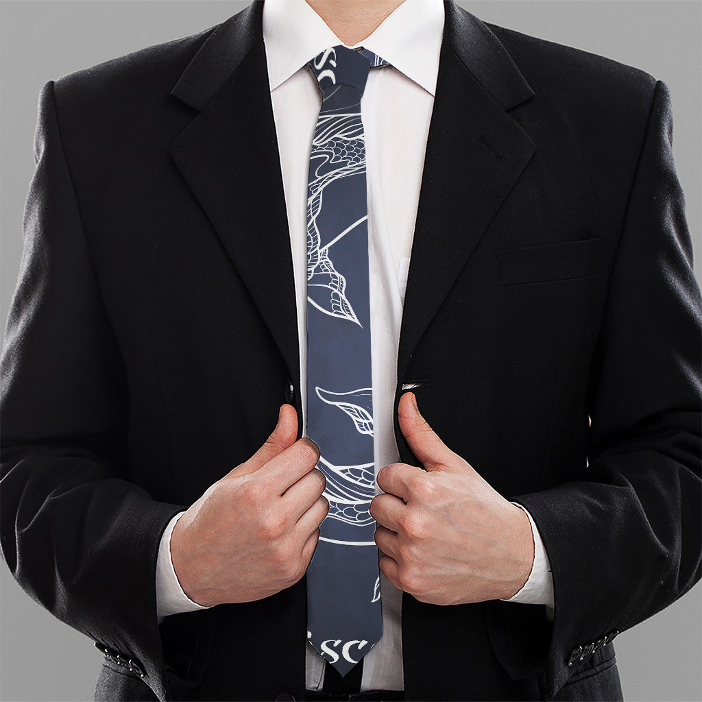 Astrology Pisces Sign Print Necktie
