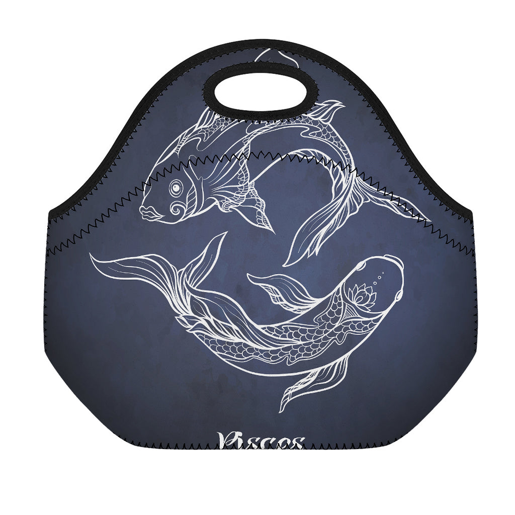 Astrology Pisces Sign Print Neoprene Lunch Bag