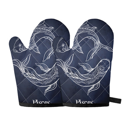Astrology Pisces Sign Print Oven Mitts