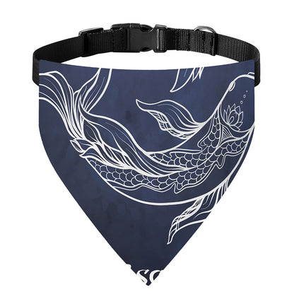 Astrology Pisces Sign Print Over The Collar Dog Bandana