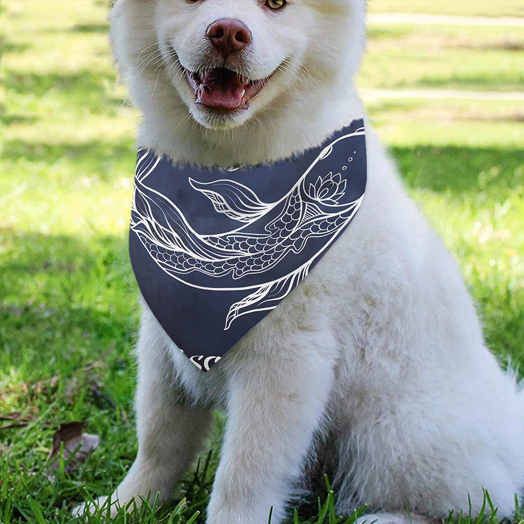 Astrology Pisces Sign Print Over The Collar Dog Bandana