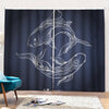 Astrology Pisces Sign Print Pencil Pleat Curtains