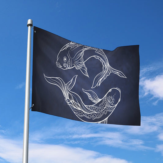 Astrology Pisces Sign Print Polyester Flag