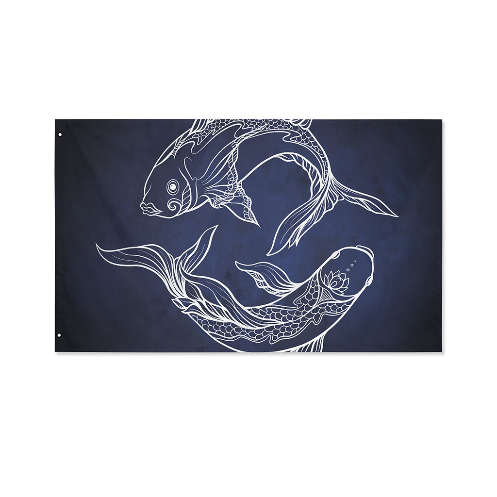 Astrology Pisces Sign Print Polyester Flag