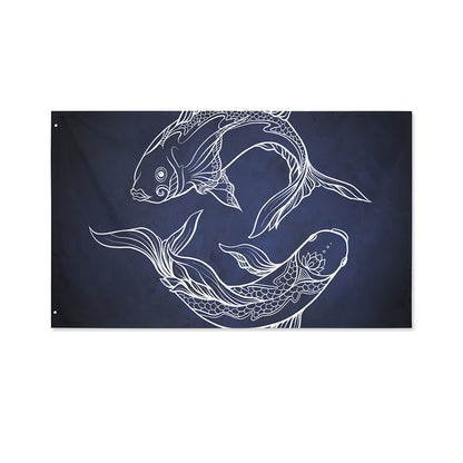 Astrology Pisces Sign Print Polyester Flag