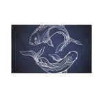 Astrology Pisces Sign Print Polyester Flag