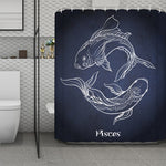 Astrology Pisces Sign Print Polyester Shower Curtain