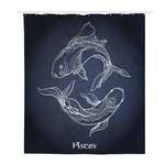 Astrology Pisces Sign Print Polyester Shower Curtain