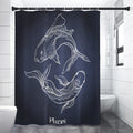 Astrology Pisces Sign Print Premium Shower Curtain