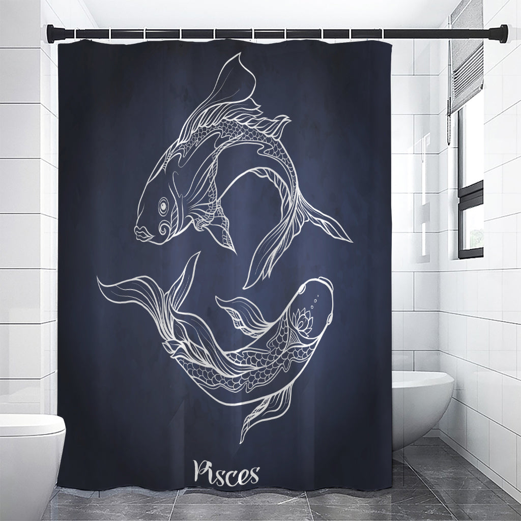 Astrology Pisces Sign Print Premium Shower Curtain