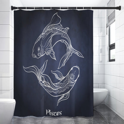 Astrology Pisces Sign Print Premium Shower Curtain