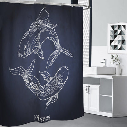 Astrology Pisces Sign Print Premium Shower Curtain