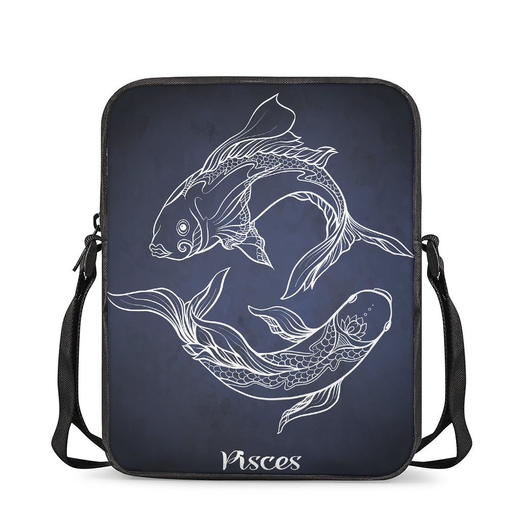 Astrology Pisces Sign Print Rectangular Crossbody Bag