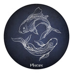 Astrology Pisces Sign Print Round Blanket