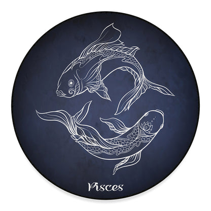 Astrology Pisces Sign Print Round Floor Mat